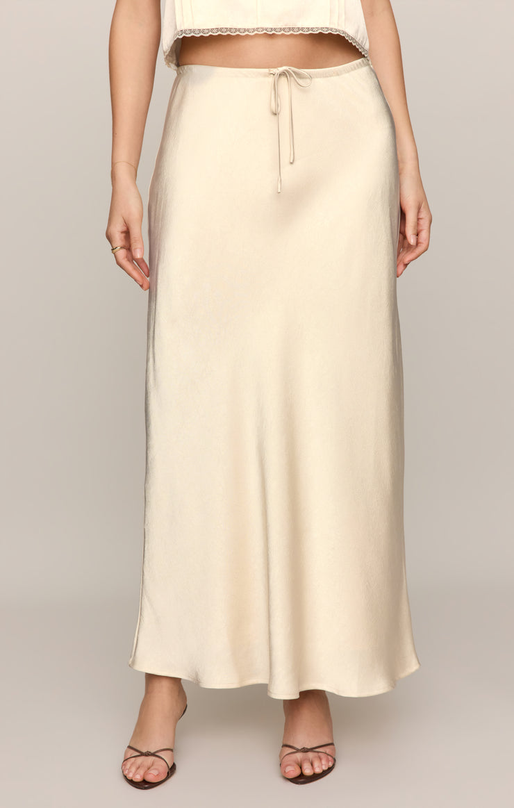 Skirts Viva Satin Midi Skirt Island Coconut