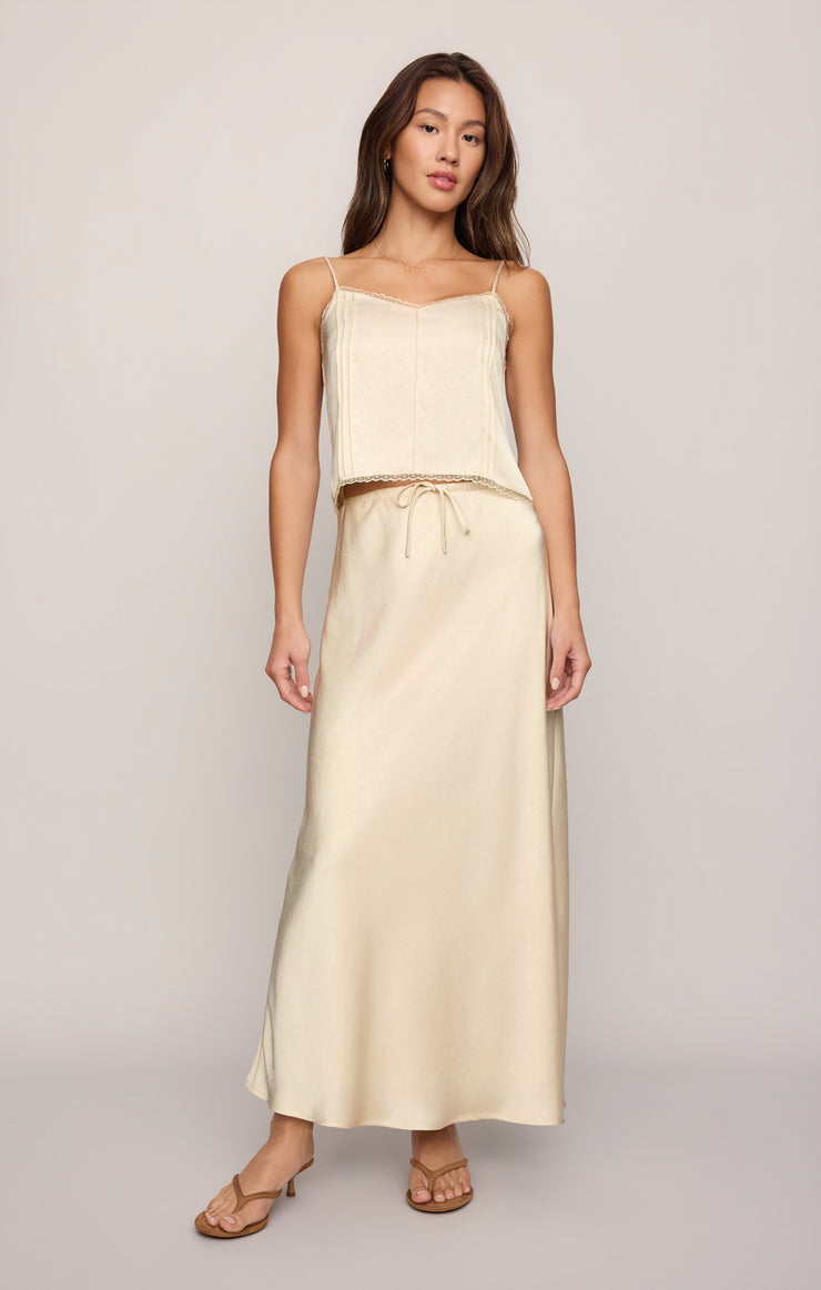 Skirts Viva Satin Midi Skirt Island Coconut