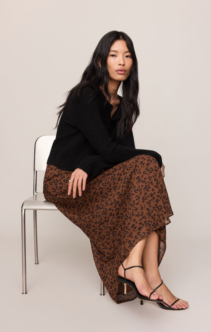Skirts Europa Leopard Maxi Skirt Burnt Umber