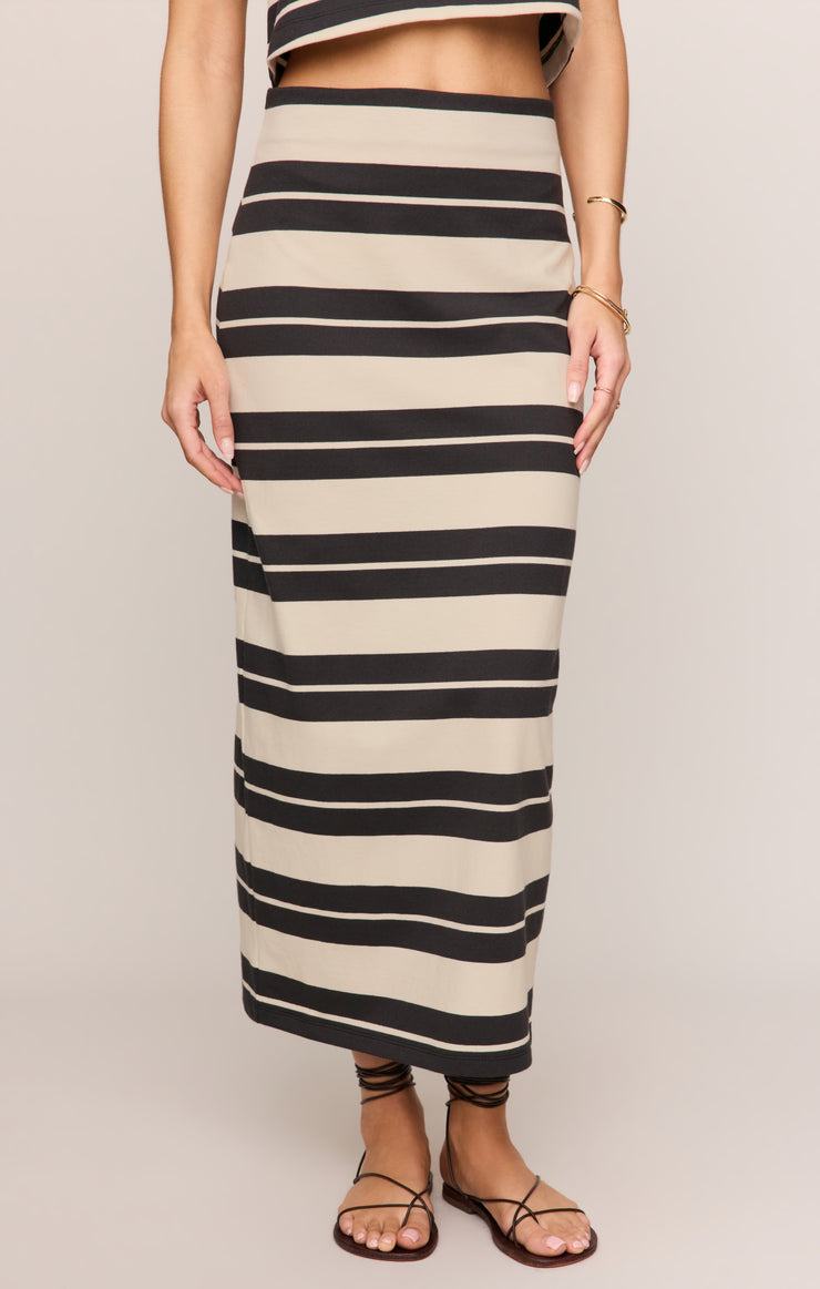 Skirts Gail Striped Midi Skirt Ash Black