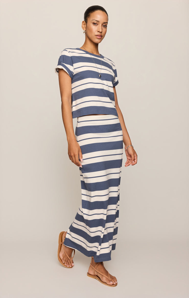 Skirts Gail Striped Midi Skirt Vintage Indigo