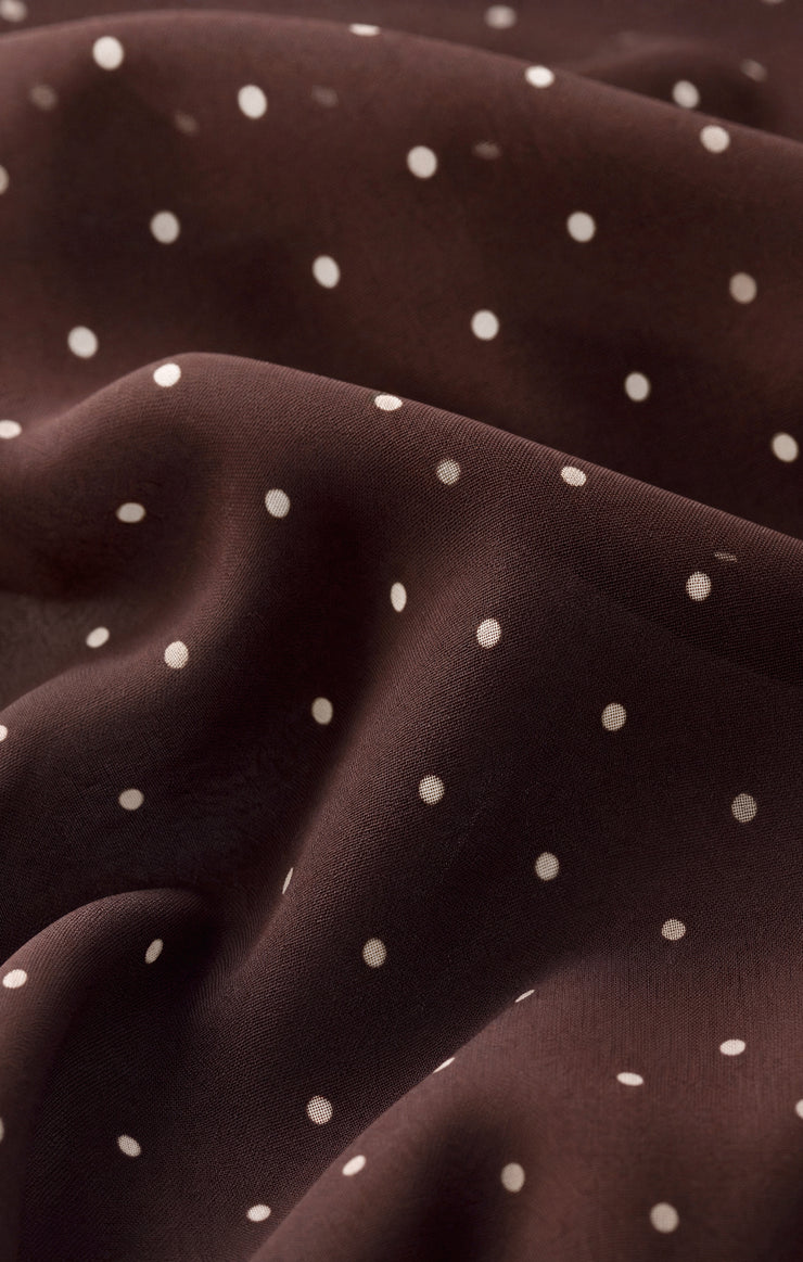 Skirts Eda Polka Dot Mesh Midi Skirt Dark Chocolate