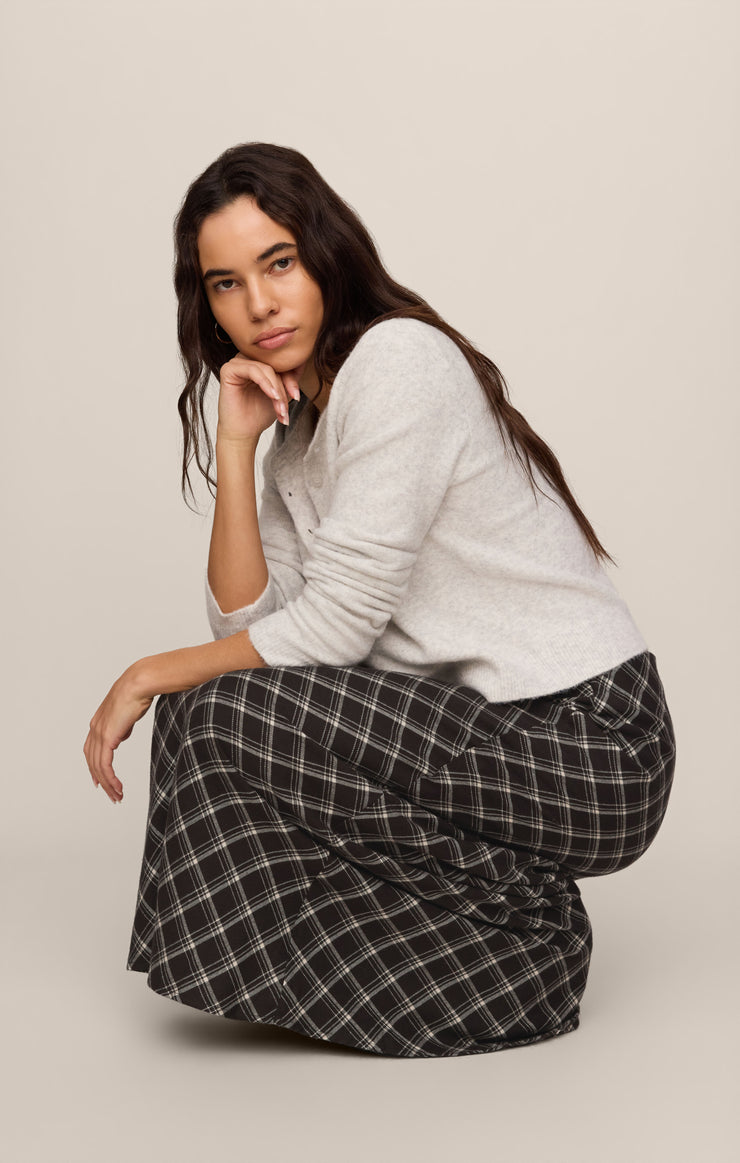 Skirts Europa Plaid Maxi Skirt Ash Black