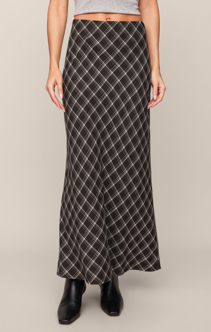Skirts Europa Plaid Maxi Skirt Ash Black