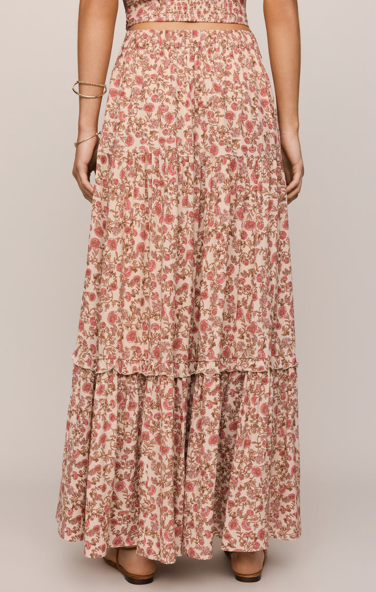 Skirts Mora Floral Maxi Skirt Sandshell