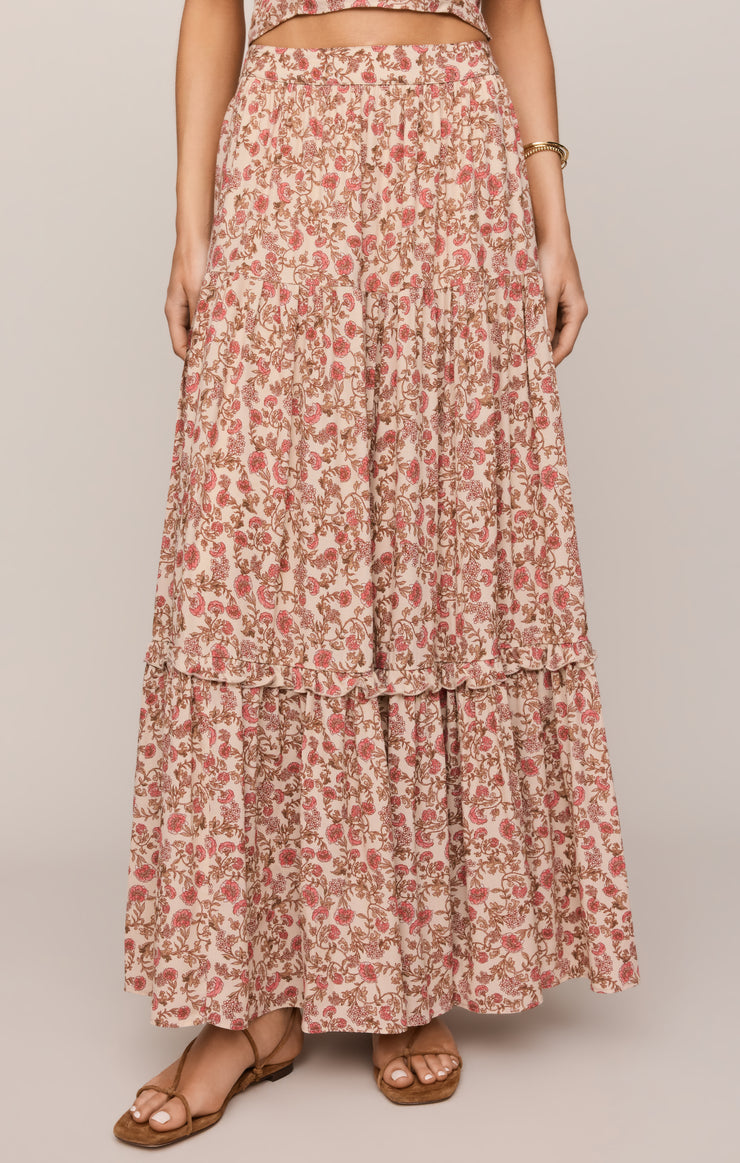 Skirts Mora Floral Maxi Skirt Sandshell