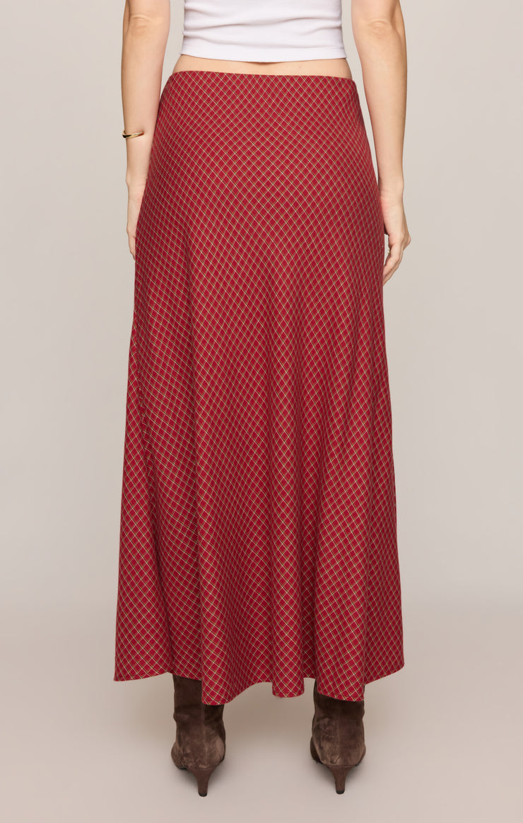 Skirts Crestview Plaid Maxi Skirt Red Dahlia