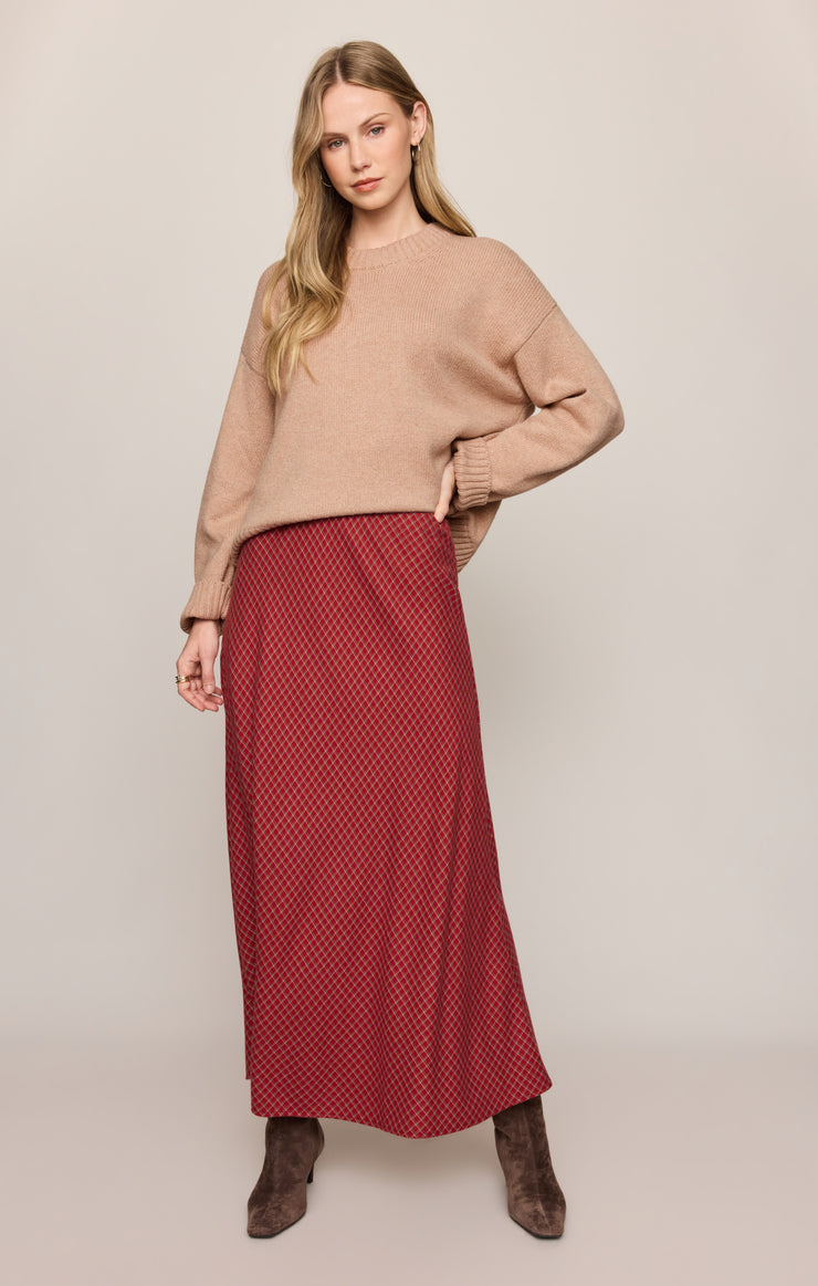 Skirts Crestview Plaid Maxi Skirt Red Dahlia