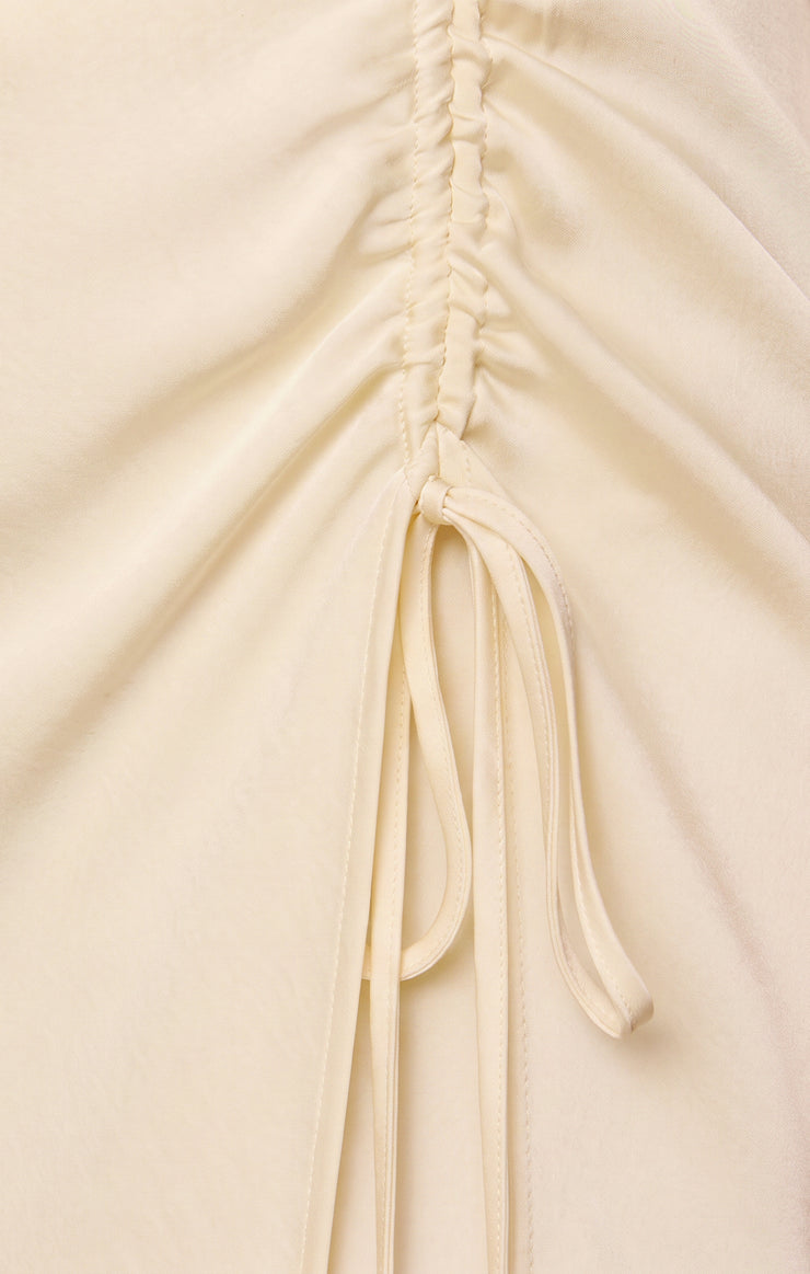 Skirts City Lights Luxe Satin Midi Skirt Sandstone