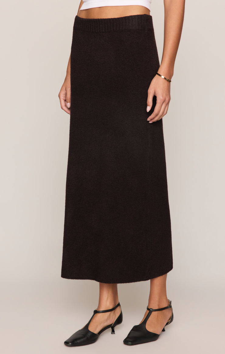 Skirts Cozy Moment Sweater Midi Skirt Dark Roast