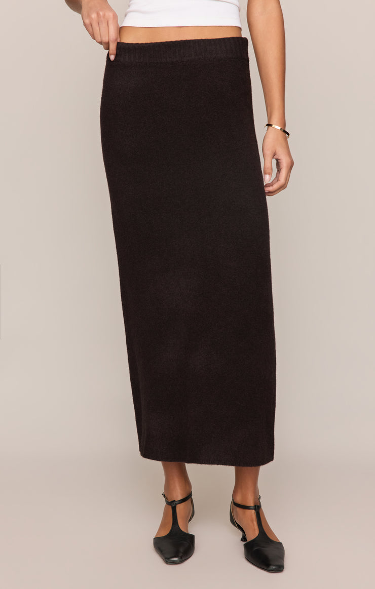 Skirts Cozy Moment Sweater Midi Skirt Dark Roast