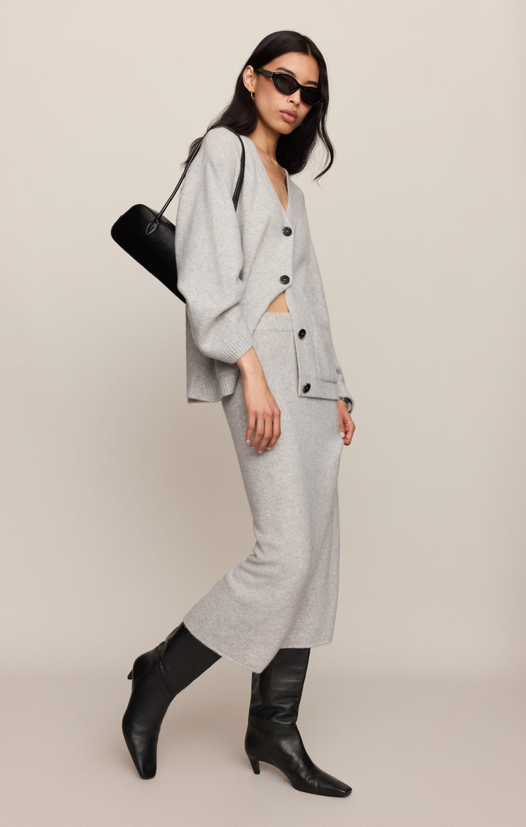 Skirts Cozy Moment Sweater Midi Skirt Feather Grey