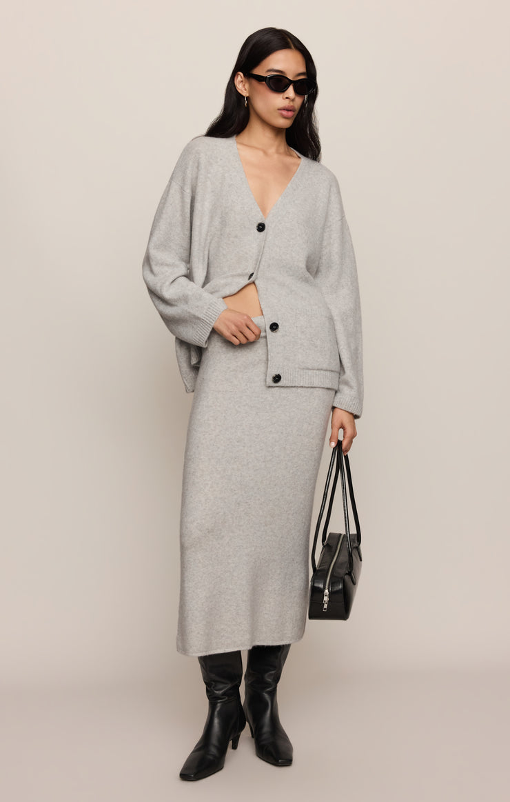 Skirts Cozy Moment Sweater Midi Skirt Feather Grey