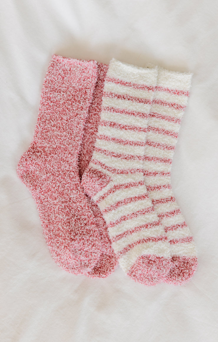 Accessories Plush Stripe Socks (2-Pack) Vanilla Ice