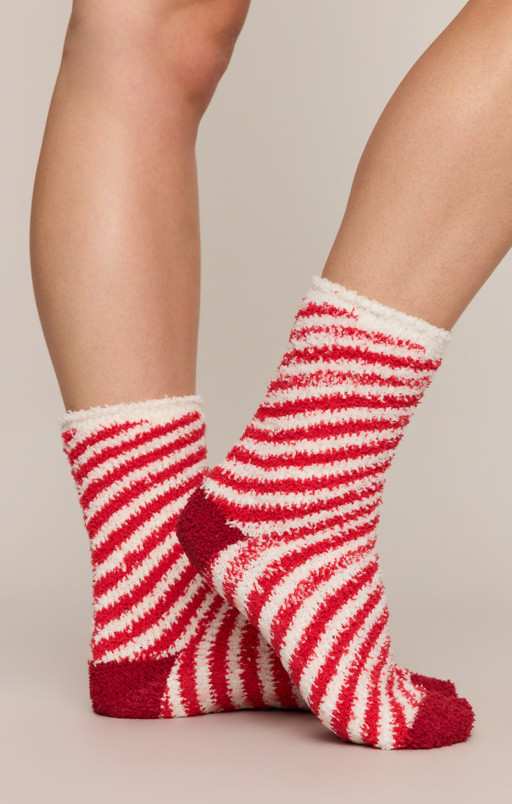 Accessories Candy Cane Fuzzy Sock Set Vanilla Ice