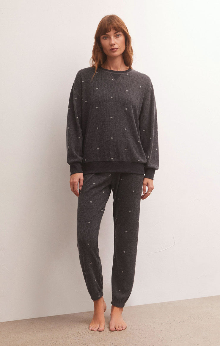 Pants Cozy Days Star Thermal Jogger Heather Black