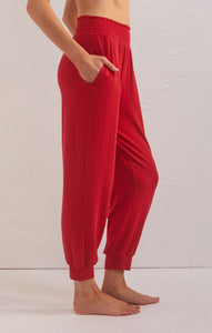 PantsHolly Pointelle Jogger Red Cheer