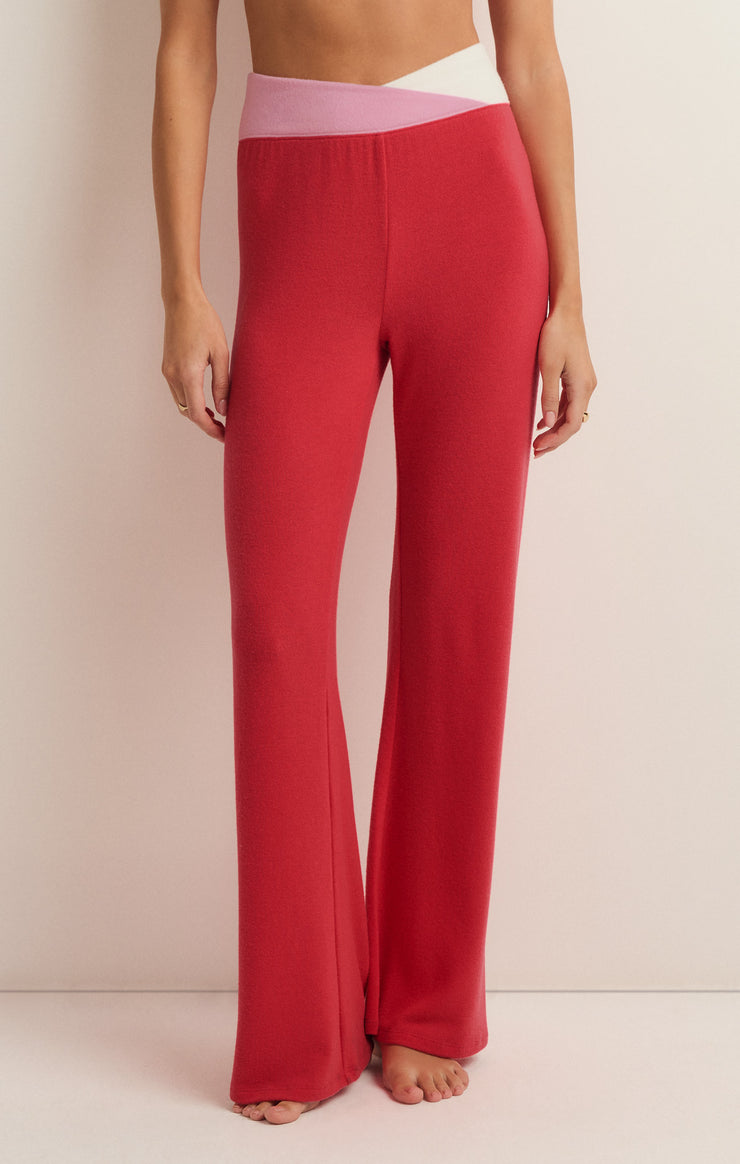 Womens Superla Stretch Pull-On Kalea Straight Leg Crop Pants Racing Red  Abstract, Soft Surroundings Pants