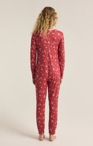 PantsFa La La Silky Pointelle Onesie Haute Red