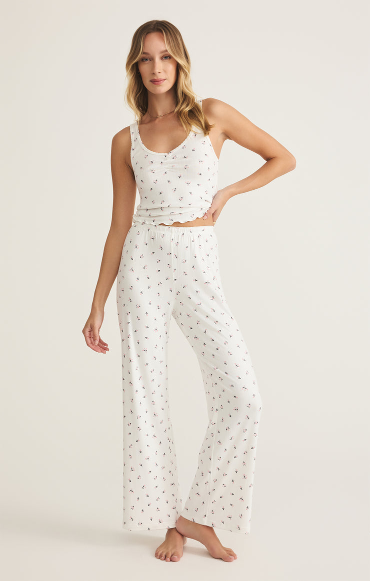 Pants Vintage Ditsy Floral Pointelle Pant White Shell