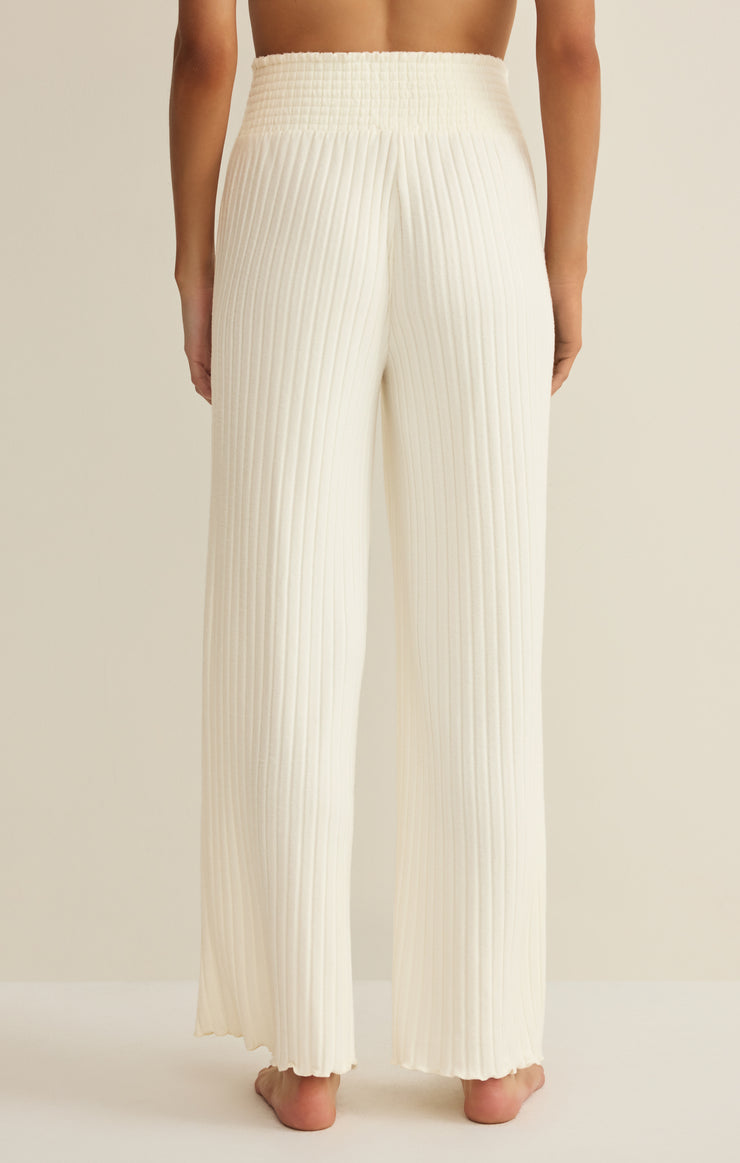 Pants Dawn Smocked Silky Rib Pant Bone