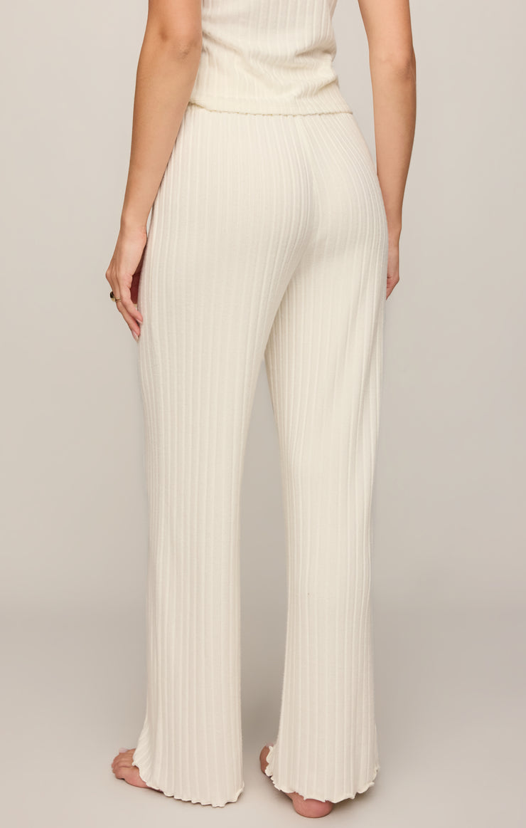 Pants Dawn Smocked Silky Rib Pant Bone