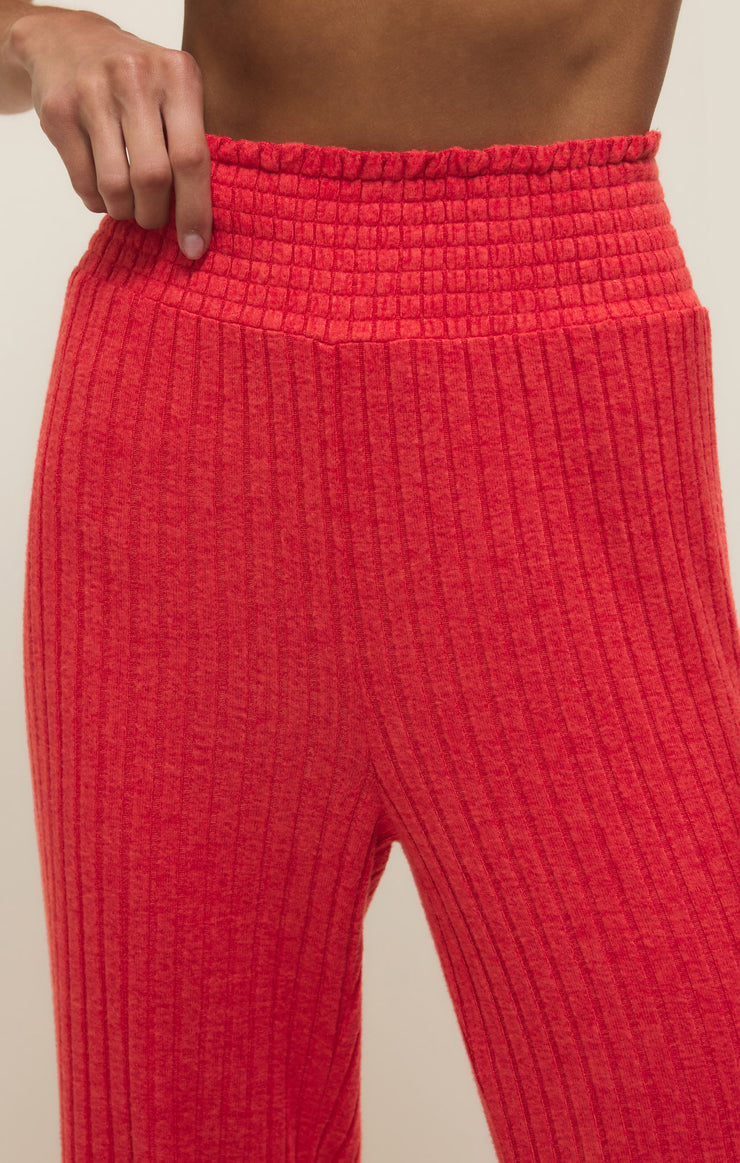 Pants Dawn Smocked Silky Rib Pant Crimson Crush