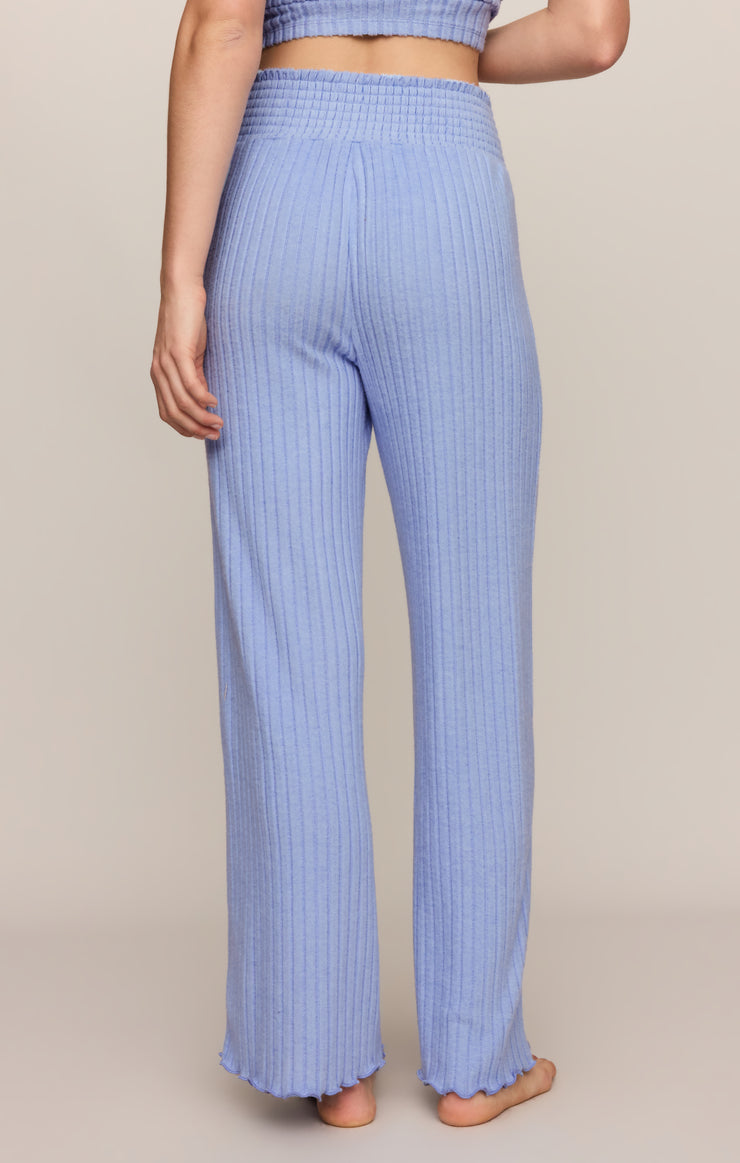 Pants Dawn Smocked Silky Rib Pant Crystal Blue