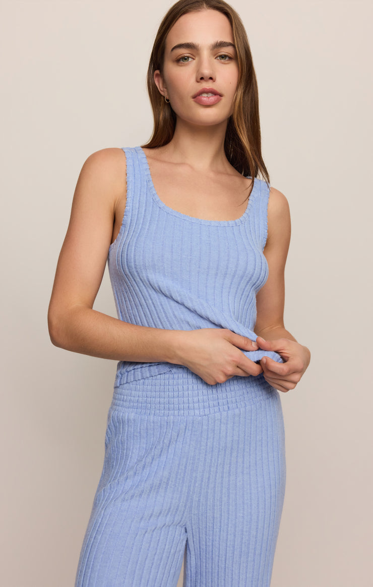 Pants Dawn Smocked Silky Rib Pant Crystal Blue