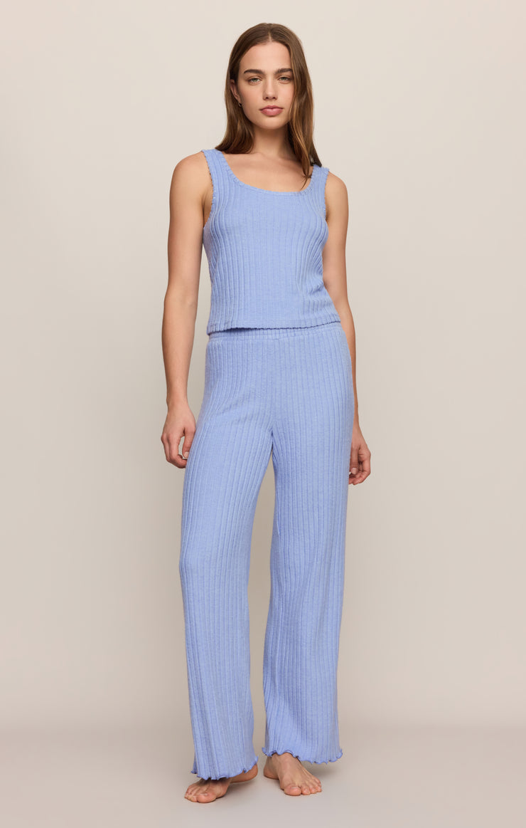 Pants Dawn Smocked Silky Rib Pant Crystal Blue