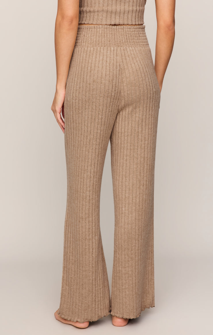 Pants Dawn Smocked Silky Rib Pant Light Toffee