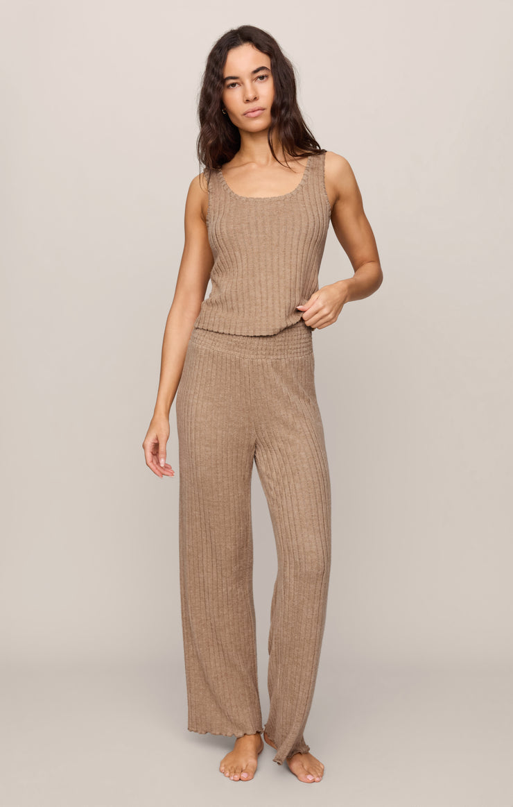 Pants Dawn Smocked Silky Rib Pant Light Toffee