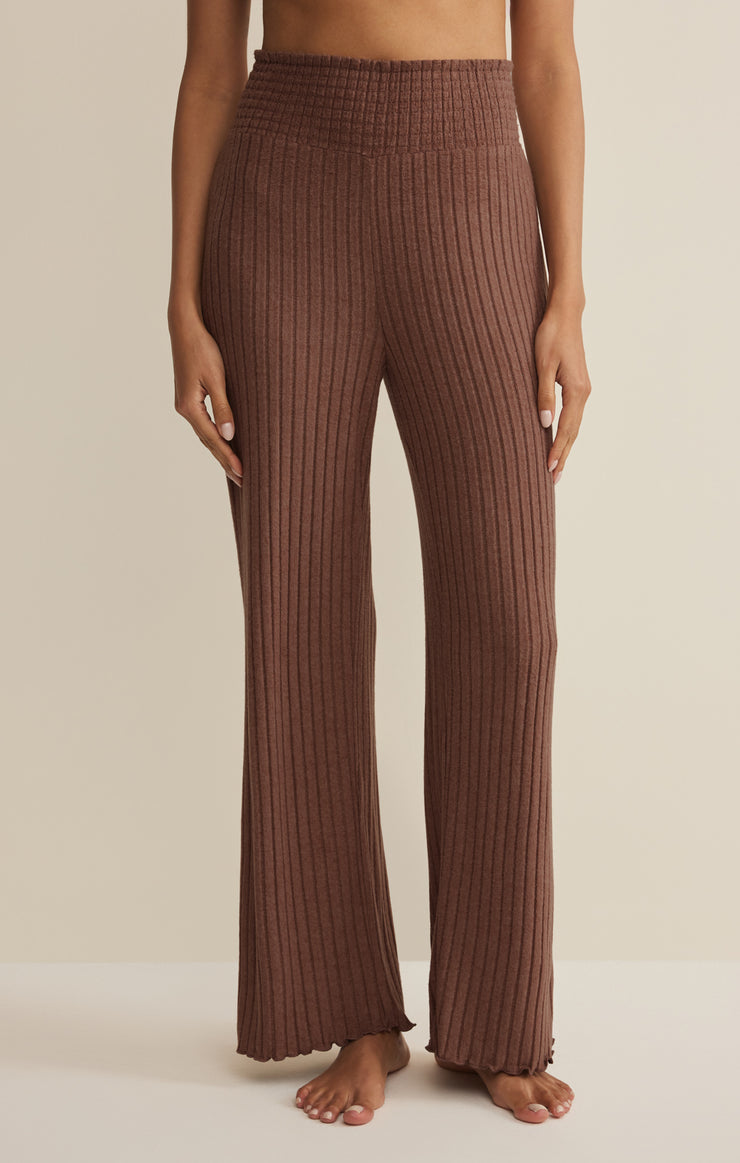 Pants Dawn Smocked Silky Rib Pant Macchiato