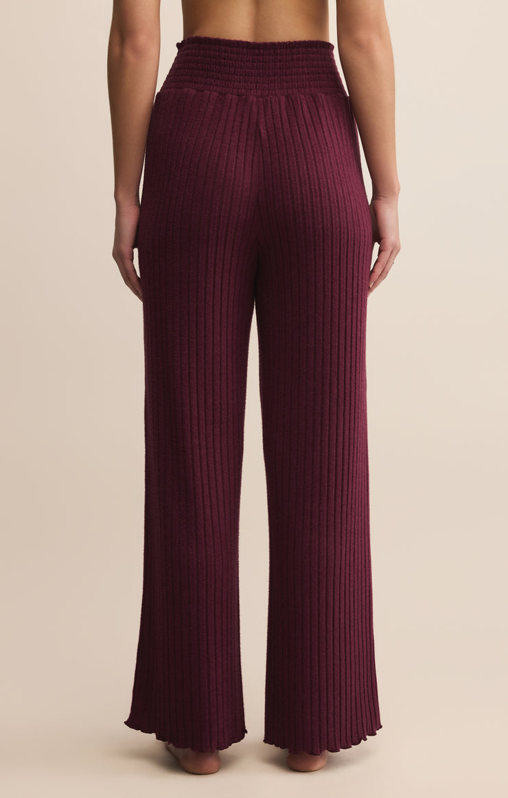 Pants Dawn Smocked Rib Pant Merlot
