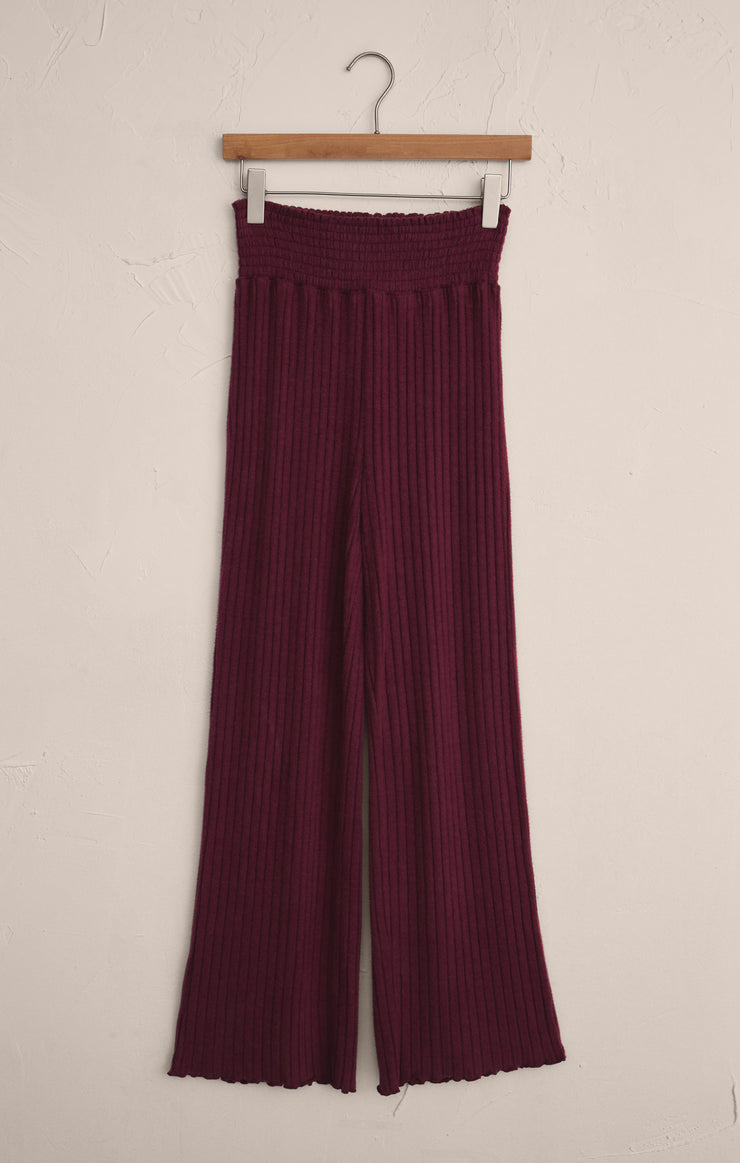 Pants Dawn Smocked Rib Pant Merlot