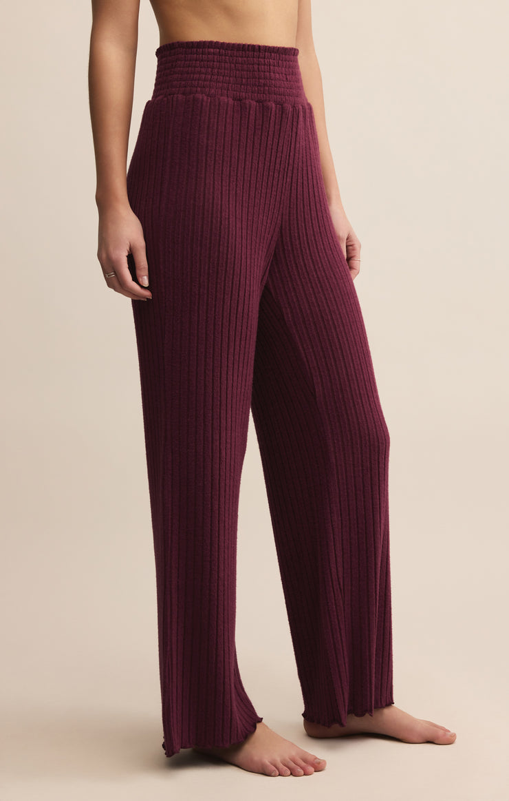 Pants Dawn Smocked Rib Pant Merlot