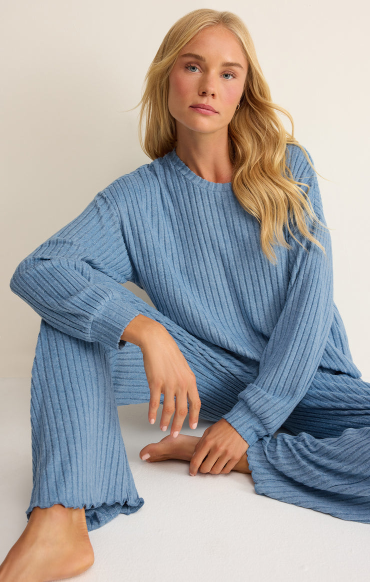 Pants Dawn Smocked Silky Rib Pant Oceanic Blue