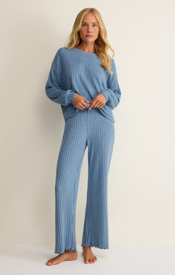 Pants Dawn Smocked Silky Rib Pant Oceanic Blue