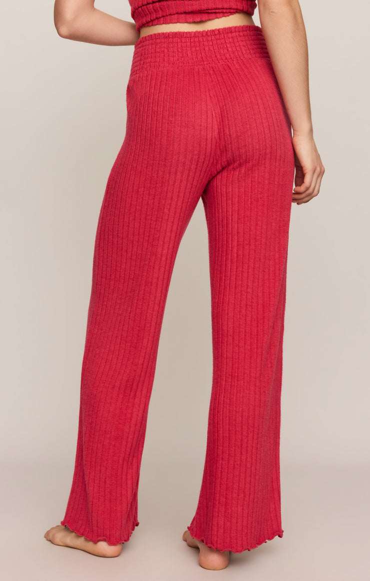 Pants Dawn Smocked Silky Rib Pant Ruby Red