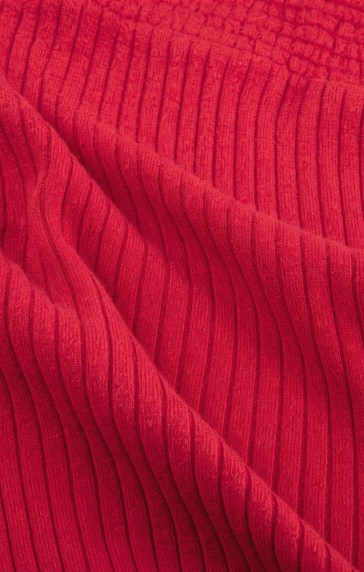 Pants Dawn Smocked Silky Rib Pant Ruby Red