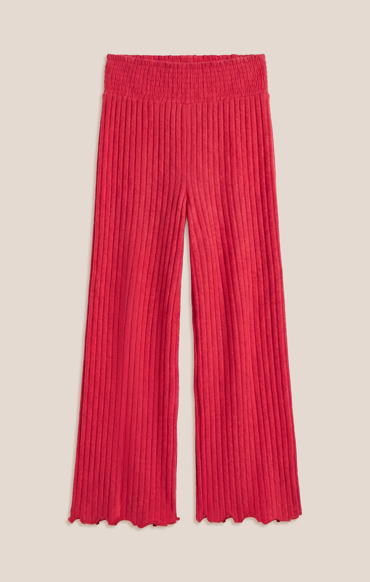 Dawn Smocked Silky Rib Pant