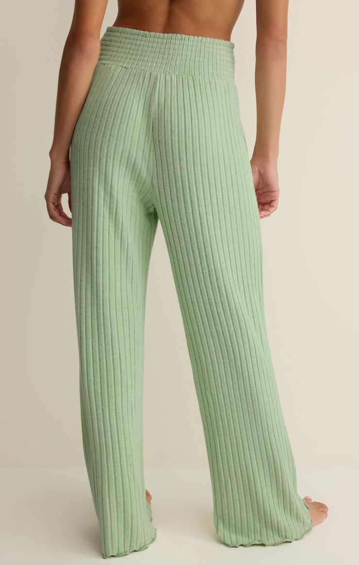 Pants Dawn Smocked Silky Rib Pant Pistachio