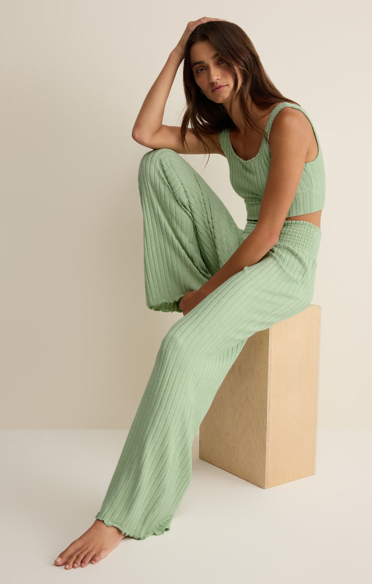 Dawn Smocked Silky Rib Pant
