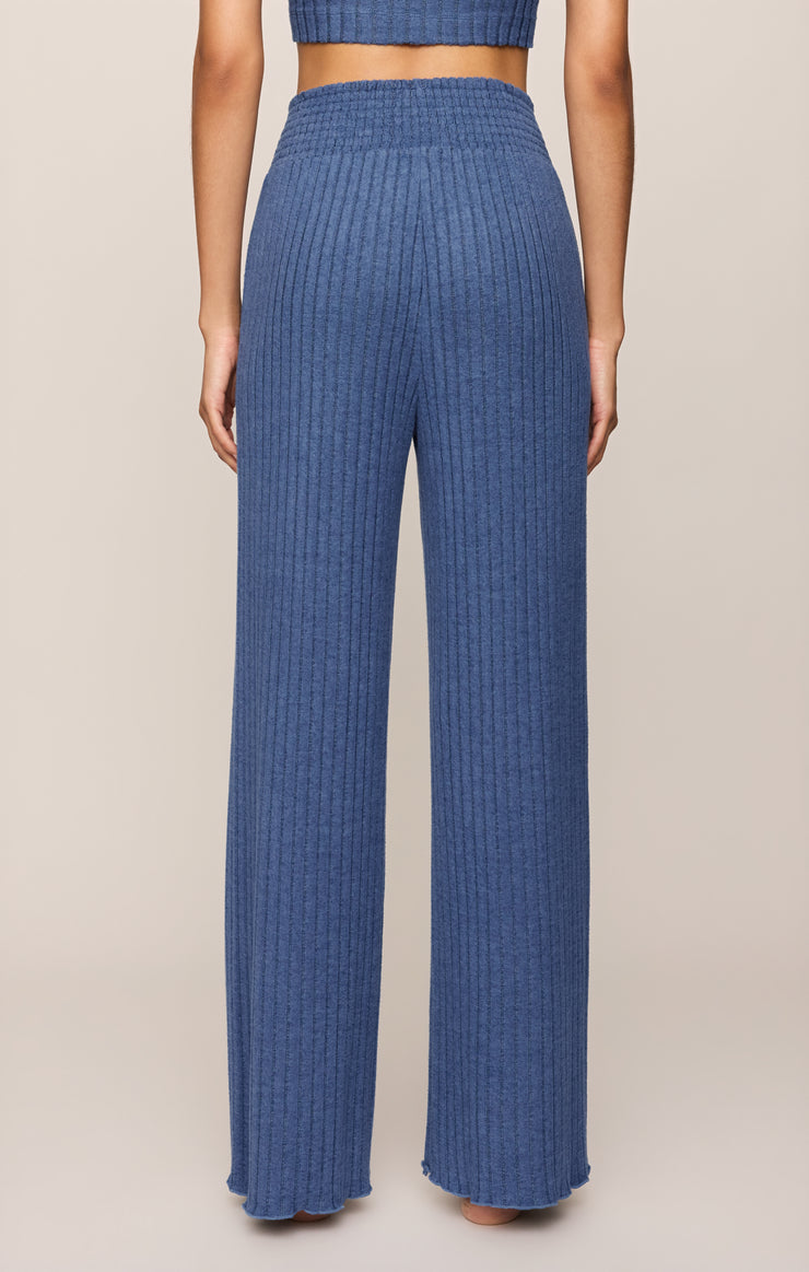 Pants Dawn Smocked Silky Rib Pant True Navy