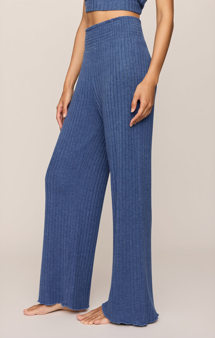 Pants Dawn Smocked Silky Rib Pant True Navy