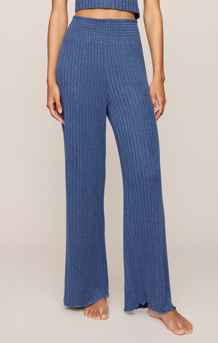 Pants Dawn Smocked Silky Rib Pant True Navy