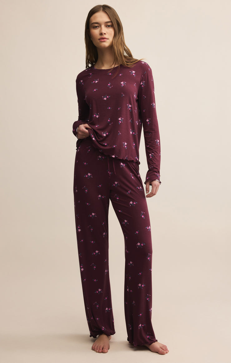 Pants At Ease Ditsy Pant Merlot