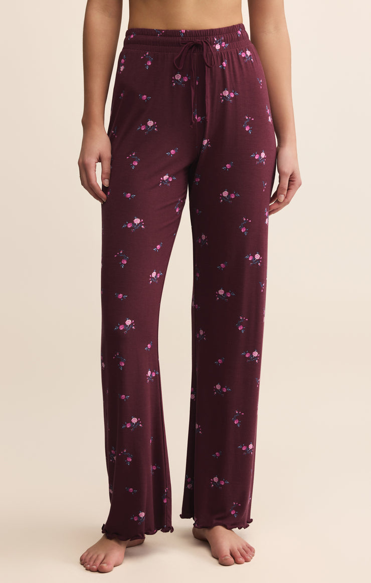 Pants At Ease Ditsy Pant Merlot