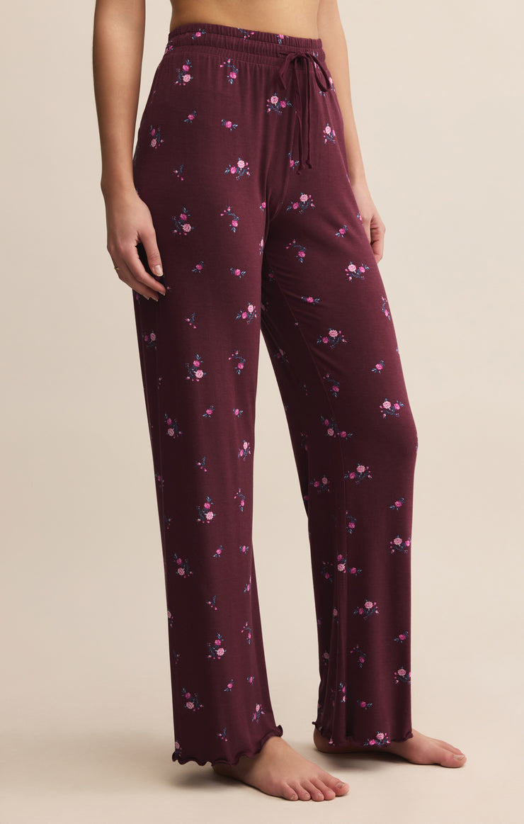 Pants At Ease Ditsy Pant Merlot