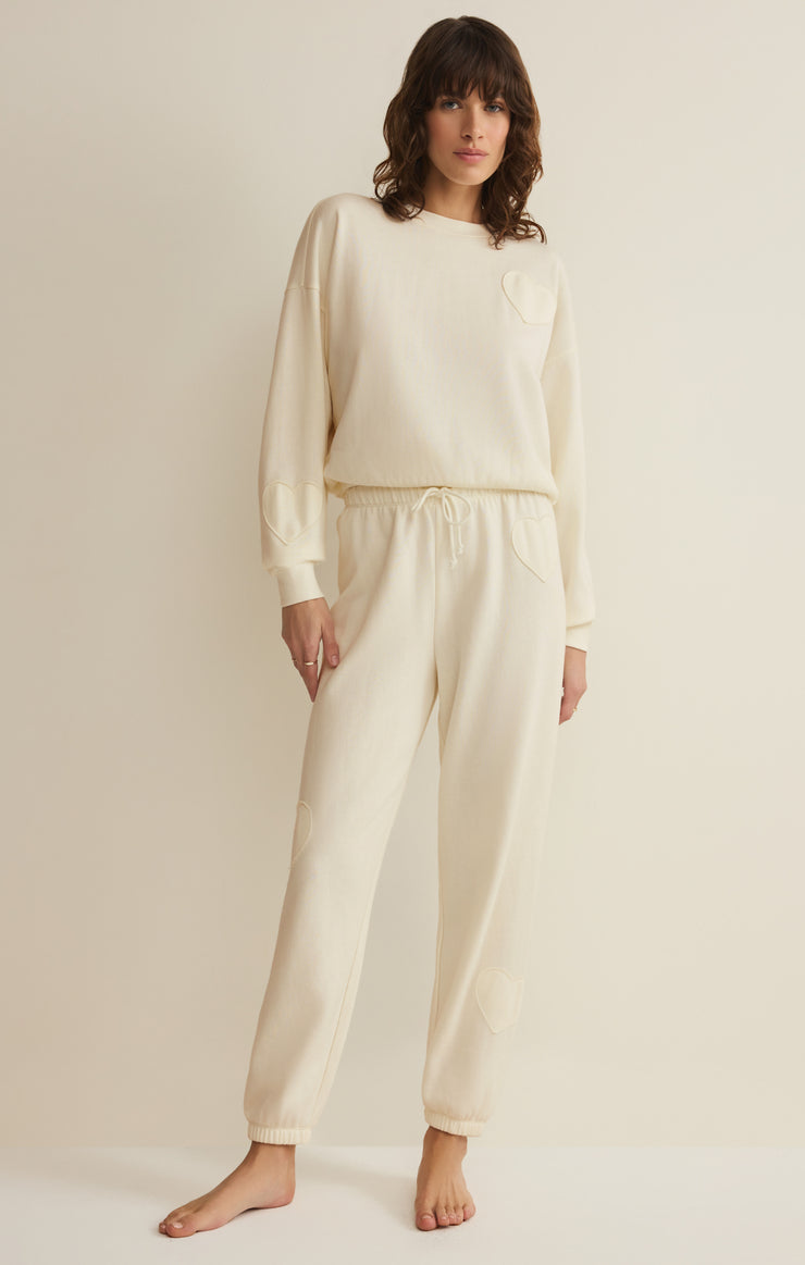 Pants Heart It Fleece Jogger Vanilla Ice